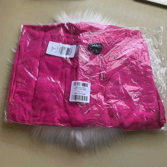 NWT Torrid Harper Linen Pullover Tank Size 2x pink peacock - Picture 6 of 7